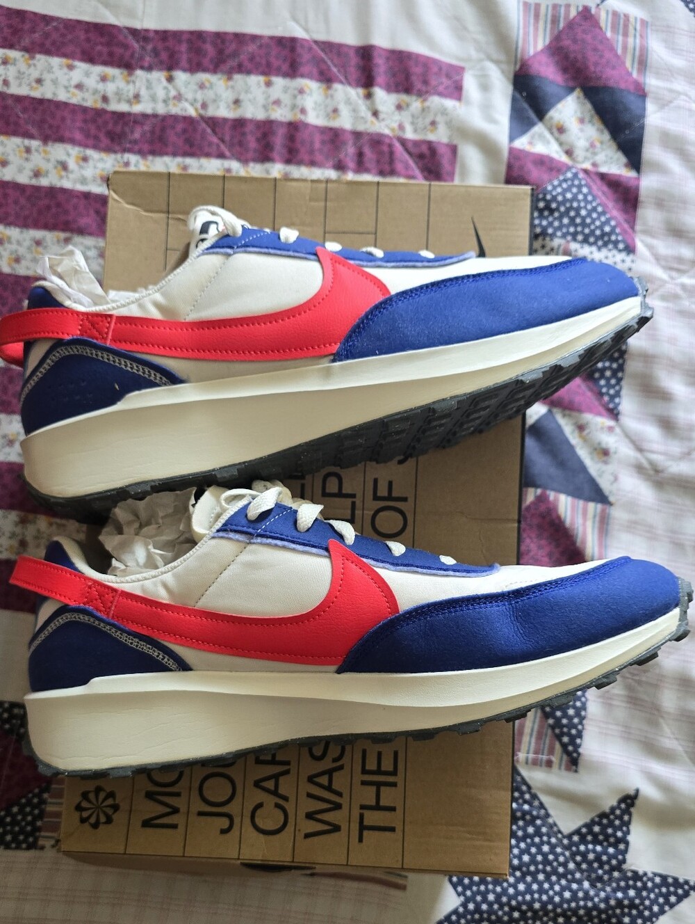 Nike Waffle Debut Swoosh Habanero red old royal